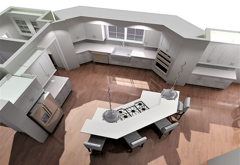 kitchen and bar rendering