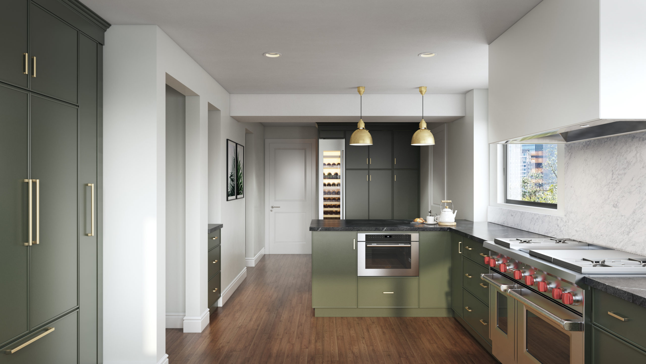 Green kitchen cabinets