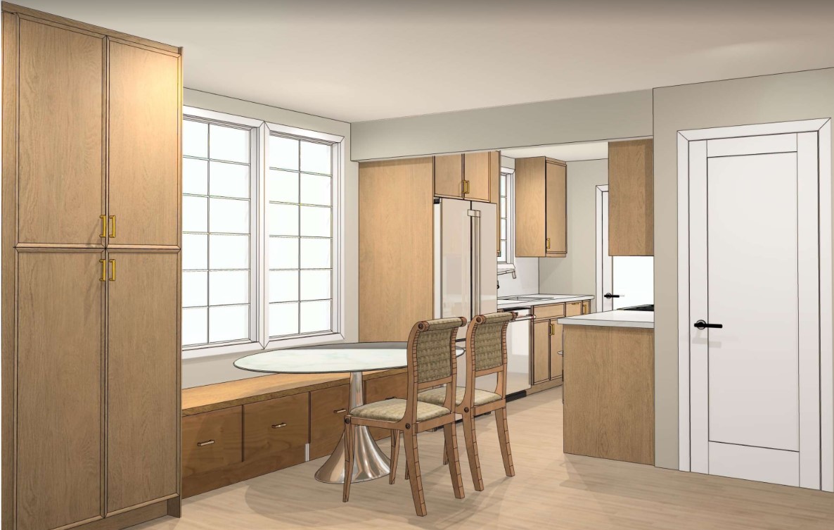 White oak custom kitchen cabinets